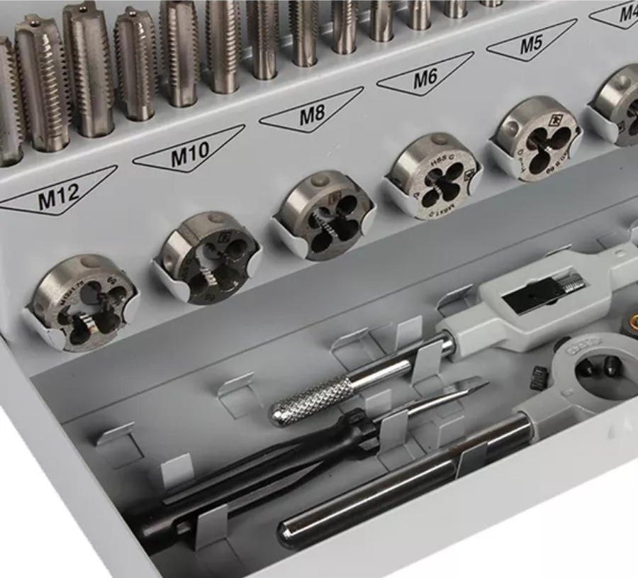 Резьбонарезной набор M3-M12 HSS-G H-Tools 245010HT, 32 предмета - фото